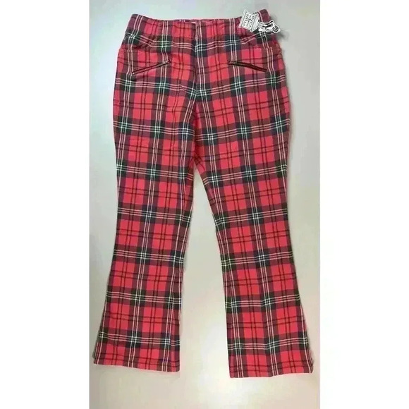 RVCA x Stella Maxwell NWT Women’s Ramone Pants Size 29 Red Plaid Punk Grunge Emo - Picture 11 of 16